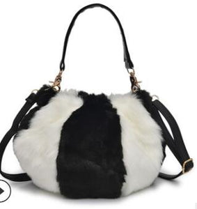 New rabbit fur handbag