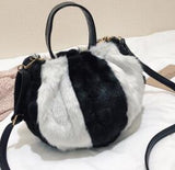 New rabbit fur handbag