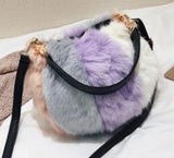 New rabbit fur handbag