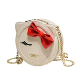 Bow cute small round bag